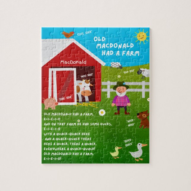 Old MacDonald Kinderreim-Puzzle Puzzle (Vertikal)