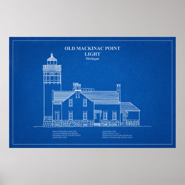 Old Mackinac Point Light - Michigan - AD Poster (Vorne)