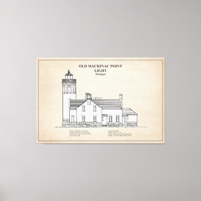 Old Mackinac Point Light - Michigan - SBD Leinwanddruck (Vorderseite)