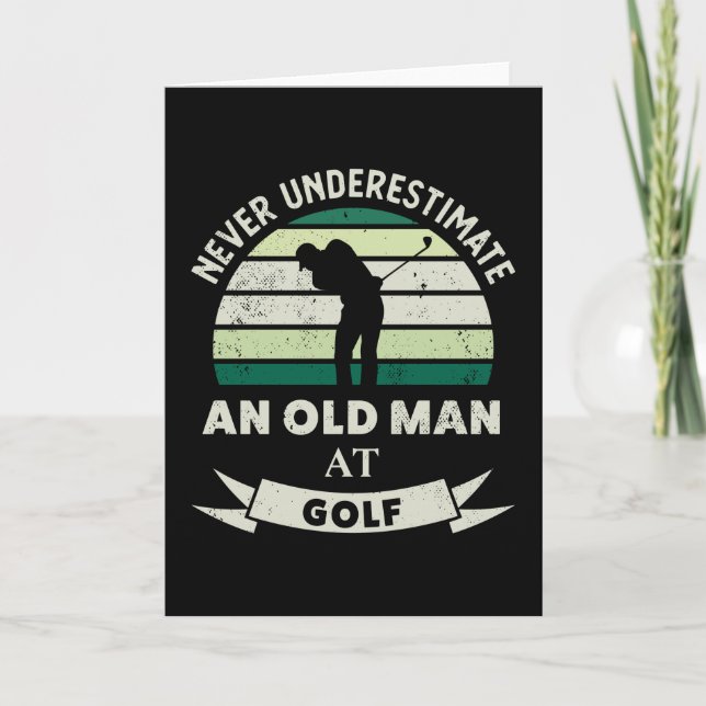 Old Man at Golf Funny Golfgeschenke Vater Karte (Vorderseite)