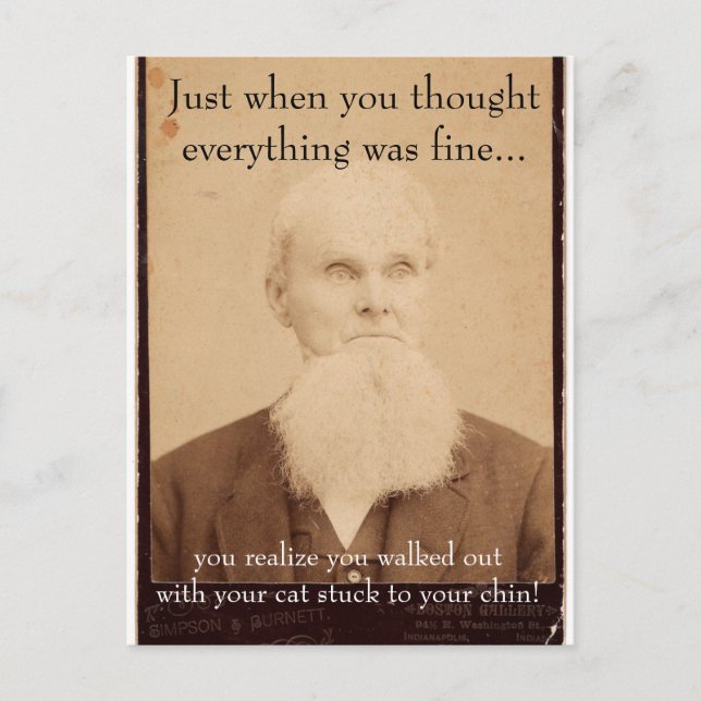 Old Man Bad Hair Day Postkarte (Vorderseite)