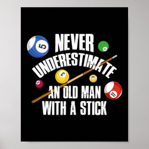 Old Man Billiards Poster