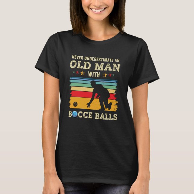 Old Man Bocce Ball Team Boccia Bocci Grandpa Vater T-Shirt (Vorderseite)