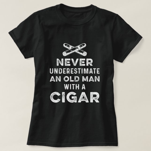 Old Man Cigar Smoker Humidor Tobacco Cigars Lover  T-Shirt (Design vorne)