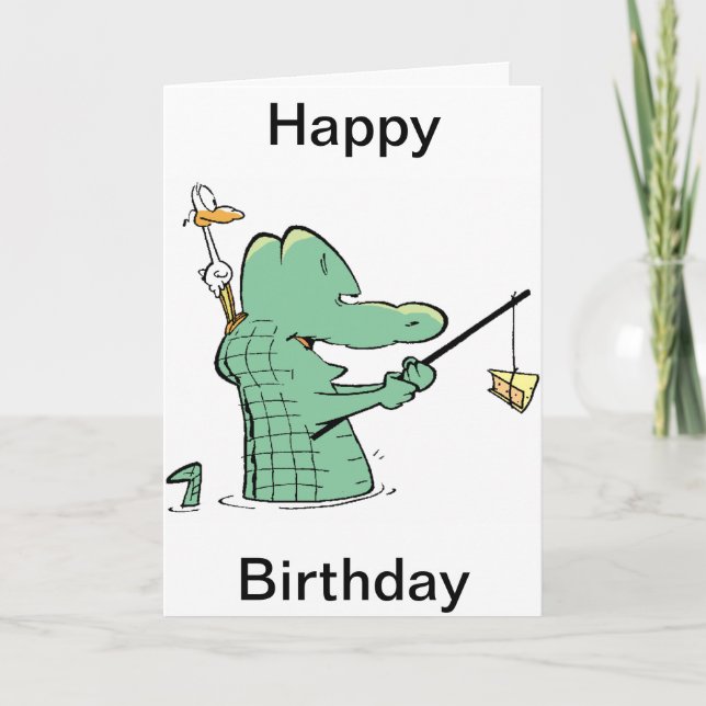 Old Man Croc Birthday Cartoon Karte (Vorderseite)