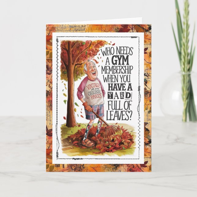 Old Man Fall Humor Health Fitness Karte (Vorderseite)