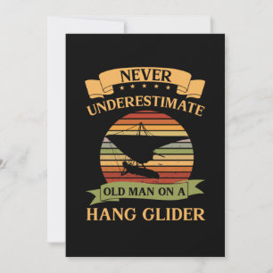 Old Man Hang Glider Hang Gliding Extreme Sports Gi Einladung