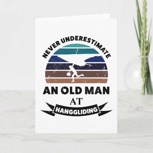 Old Man Hanggliding Funny Gift Vater Karte (Vorderseite)