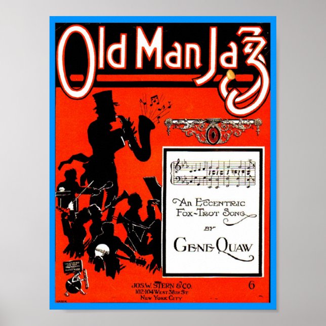 Old Man Jazz Sheet Music Pub. Kopie 1920 Poster (Vorne)