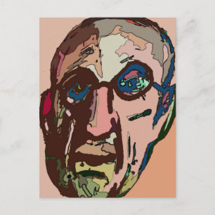 Old Man Pink Face Abstrakt Postkarte