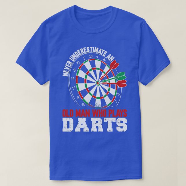 Old Man Plays Dart T-Shirt (Design vorne)