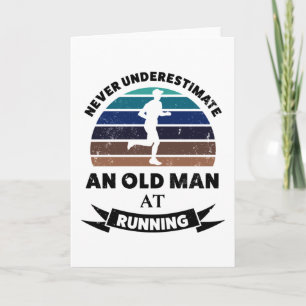Old Man Running Funny Runner Geschenk Vater Karte