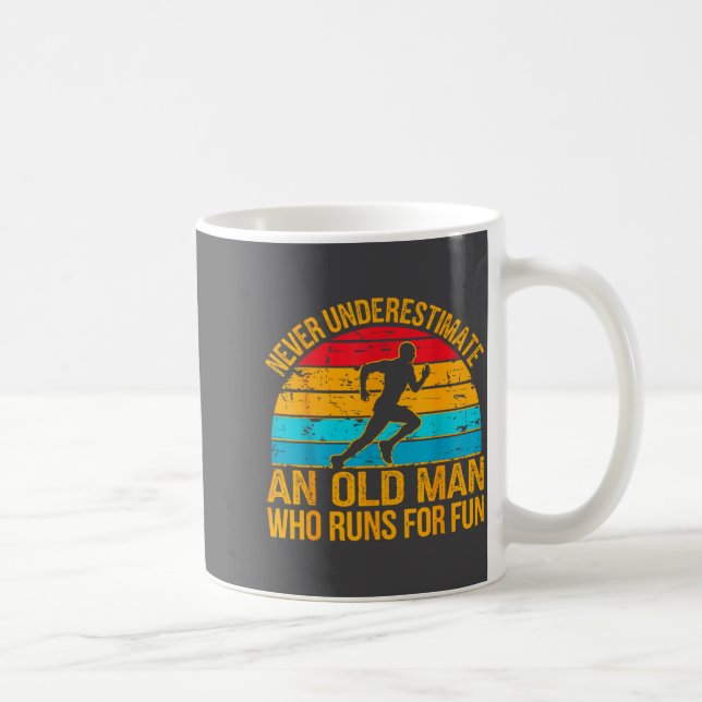 Old Man Running Humor Fitness Lover Funny Senior R Kaffeetasse (Rechts)