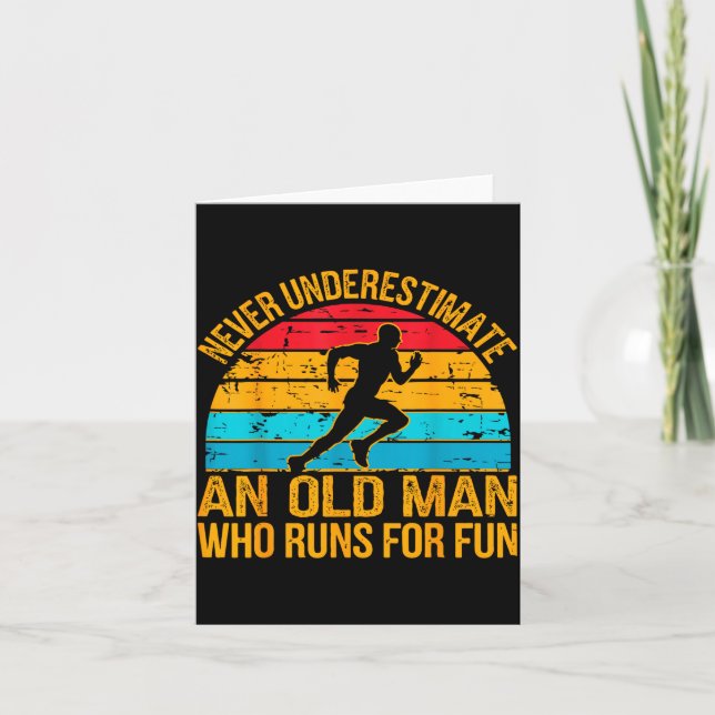 Old Man Running Humor Fitness Lover Funny Senior R Karte (Vorderseite)