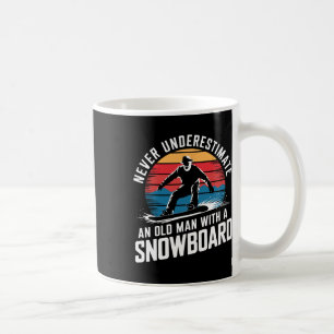 Old Man Snowboarden Lover Spaß Design Funny Snow Kaffeetasse