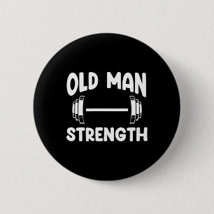 Old Man Strength Powerlift Großer Fitness Body Button