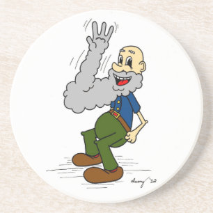 Old Man Waving Beard Untersetzer