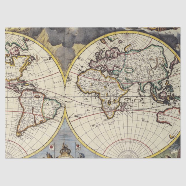 Old Map Series 1 Design 5 Seidenpapier (Vorderseite)