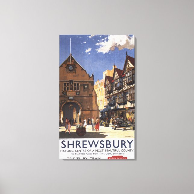 Old Market Hall View British Railposter Leinwanddruck (Vorderseite)