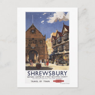 Old Market Hall View British Railposter Postkarte