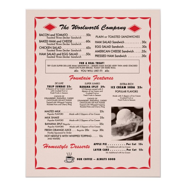 Old Menu Poster (Vorderseite)