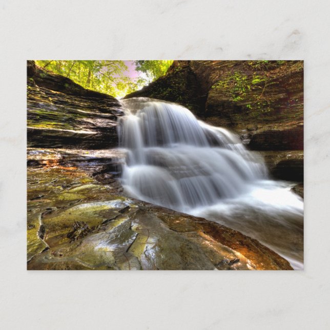 Old Mill Falls, Robert H Treman Staat Park, NY Postkarte (Vorderseite)
