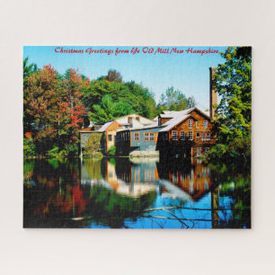 Old Mill New Hampshire. Weihnachtsgrüße Puzzle