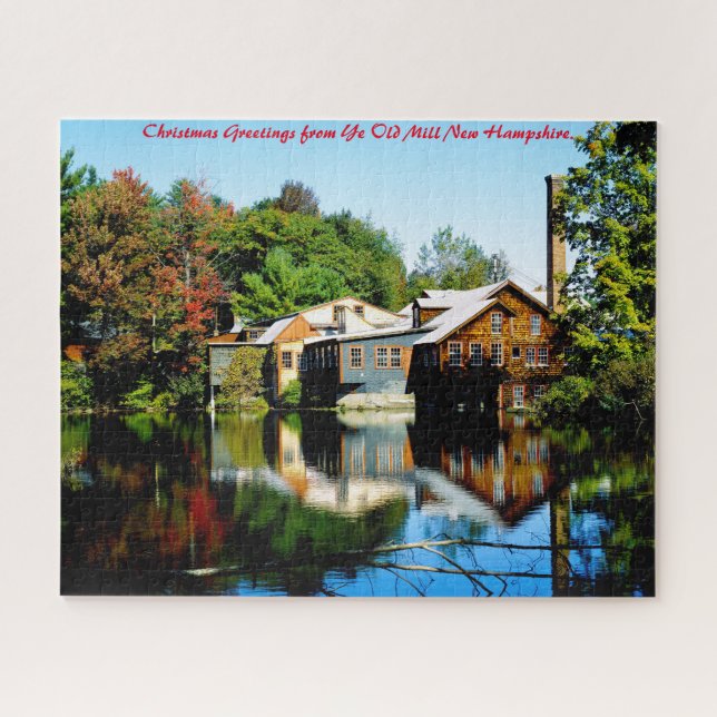 Old Mill New Hampshire. Weihnachtsgrüße Puzzle (Horizontal)