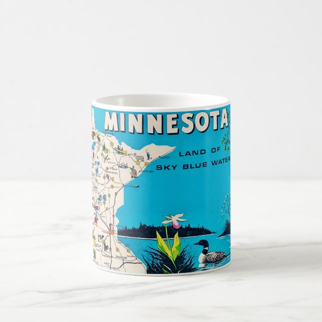 Old Minnesota Map Postcard Mug Kaffeetasse (Mittel)