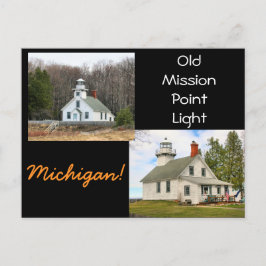 Old Mission Point Light Michigan Postkarte