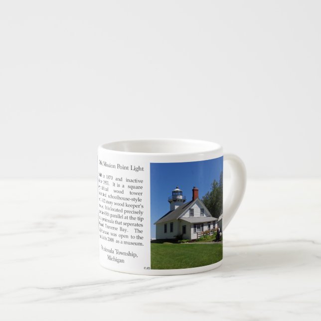 Old Mission Point Lighthouse Espresso Tasse (Vorderseite Rechts)