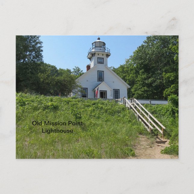 Old Mission Point Lighthouse Postkarte (Vorderseite)