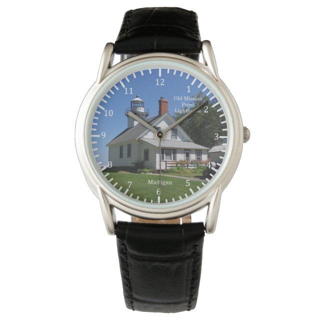 Old Mission Point Lighthouse-Uhr Armbanduhr (Vorderseite)