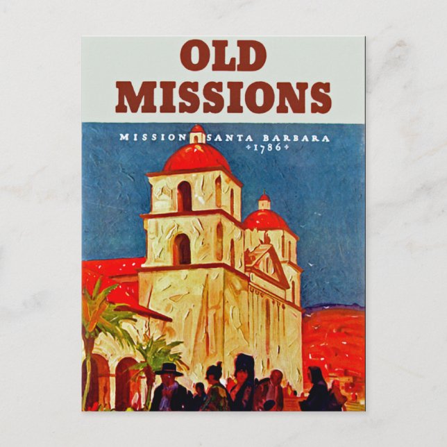 Old Missionen ~ Santa Barbara Postkarte (Vorderseite)