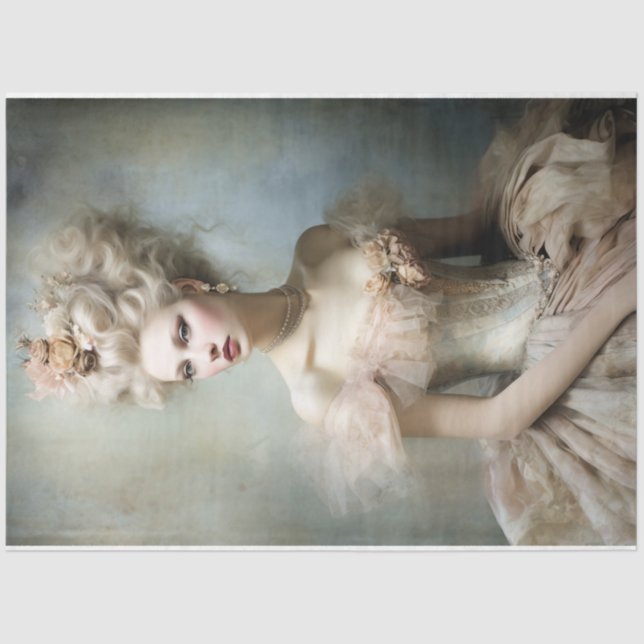 Old modische französische Lady Feminine Beauty Por Seidenpapier (Vorderseite)