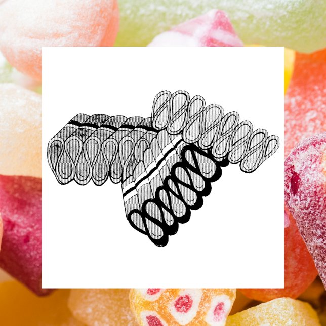 Old modische Ribbon Candy Weihnachten Sweet Shop Gummistempel (Ribbon candy stamp)