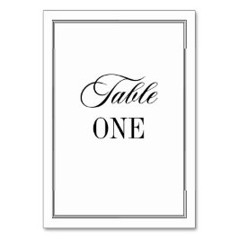 Old Money Black and White Wedding Tischnummer