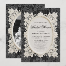 Old Money Black Ivory Doily Lace Bridal Shower