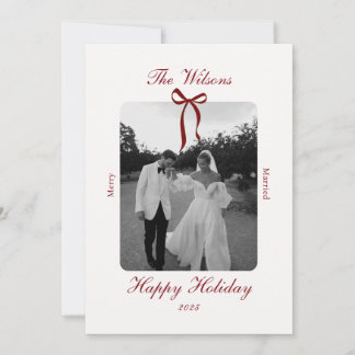 Old Money Burgundy Photo Christmas Holiday Card Feiertagskarte