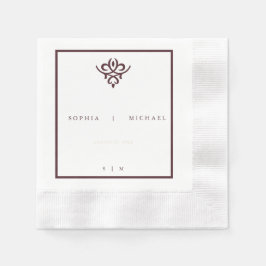 Old Money Burgundy Wedding Napkins Serviette