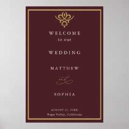 Old Money Burgundy Wedding  Poster