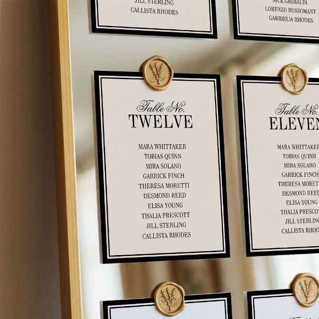 Old Money Classic Luxury Black Cream Wedding Tischnummer (Von Creator hochgeladen)