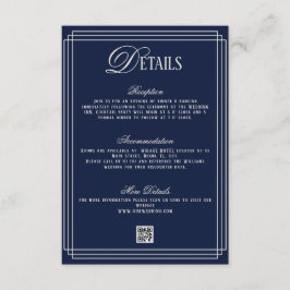 Old Money Dark Blue Wedding Details Begleitkarte