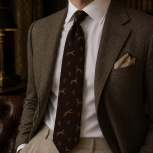 Old Money-Greyhound-Whippet-Herringbone-Tweed Krawatte