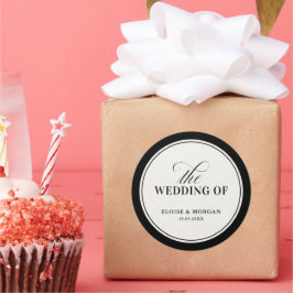 Old Money Modern Formal Black Luxury Chic Wedding Runder Aufkleber