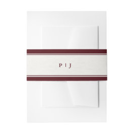 Old Money Modern Formal Burgundy Luxury Wedding Einladungsbanderole