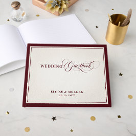 Old Money Modern Formal Burgundy Luxury Wedding Gästebuch