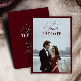 Old Money Modern Formal Burgundy Luxury Wedding Sa Save The Date