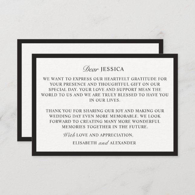 Old Money, Off-white Wedding Danke Karte (Vorne/Hinten)