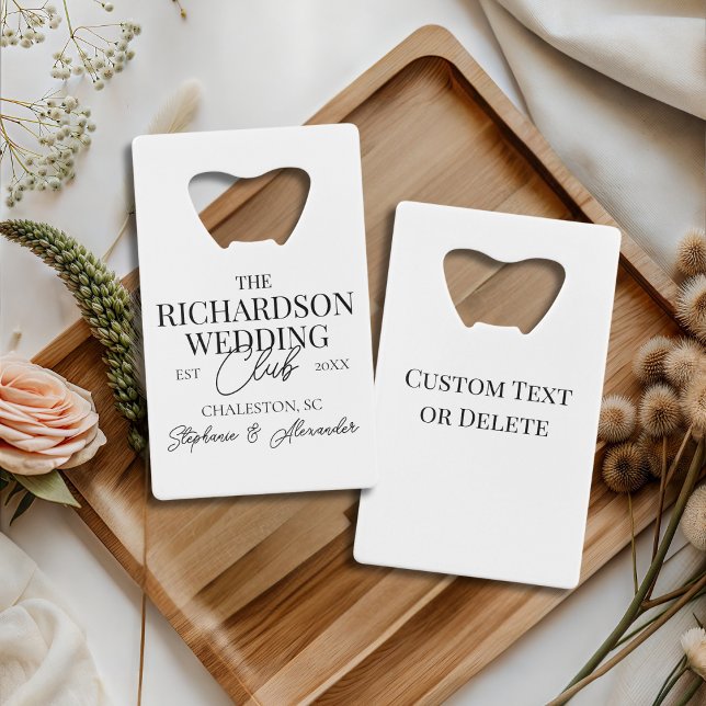 Old Money Social Club Custom Wedding Merch Favor Geldbeutel Flaschenöffner (Von Creator hochgeladen)